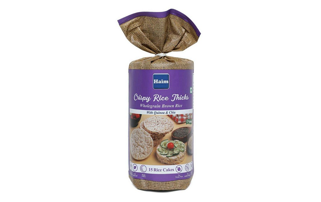 Haim Crispy Rice Thicks Wholegrain Rice Cakes With Quinoa & Chia  Plastic Wrap  15 pcs